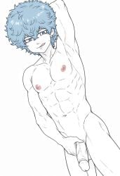1boy 1male ai_generated bara big_penis bottom_pov civitai enticing gay gay_male illustrious_(stable_diffusion) implied_sex male male_focus male_only male_prey nude queer stable_diffusion sweat sweating tied_up tokyo_revengers yaoi black_and_white showing_off jerking jerkingoff one_arm_up arms_behind_head smirking_at_viewer smirking smirk tongue_out souya_kawata
