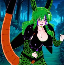 absorption ai_generated cell_(dragon_ball) fusion possessed sanae_kochiya touhou vore