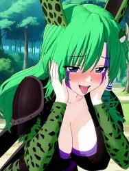 absorption ai_generated cell_(dragon_ball) fusion possessed sanae_kochiya touhou vore