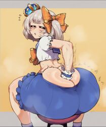 ai_generated amiamia closed_eyes digging_up_in_they_ass hand_in_ass huge_ass marimari_en massive_ass thick_ass