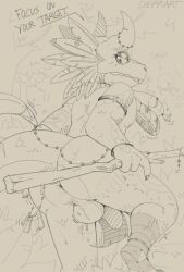 2025 anthro anus backsack balls bodily_fluids bone_mask bottomwear clothed clothing daharart dialogue eye_of_cthulhu_(terraria) flaccid forest forest_background genitals holding_object humanoid_genitalia humanoid_penis jewelry lihzahrd lizard loincloth looking_at_viewer looking_back looking_back_at_viewer low-angle_view male markings mask monochrome nature nature_background outside partially_clothed penis plant rear_view reptile scalie solo sweat sweatdrop talking_to_viewer terraria tree tribal tribal_markings witch_doctor_(terraria)