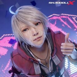 3boys 3d absurd_res ambiguous_gender bandai_namco blonde_hair blue_eyes bukkake cock cum cum_on_face cum_on_tongue ejaculation ejaculation_in_mouth female genderless gokkun leo_kliesen male multiple_penises necklace nutting penis red_coat semen semen_on_face shaddoll_x tekken tekken_8