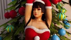 3d 3d_animation animated black_hair bondage chloroform christmas_outfit dead_or_alive eyeroll female kktzane long_hair longer_than_one_minute nyotengu purple_eyes ribbon ribbon_bondage rolling_eyes santa_dress sound tagme unconscious video