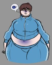 blueberry blueberry_girl blueberry_inflation breasts brown_hair choker fat fat_female female female_focus female_only inflation inflation_fetish inflation_sequence sequence shale_(simsimsalaboom) simsimsalaboom thick_thighs thigh thighs track_suit unaware willy_wonka_and_the_chocolate_factory yellow_eyes