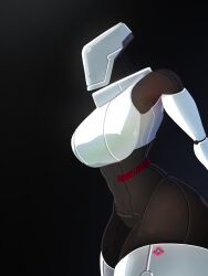 big_ass big_breasts big_thighs brim024 chestplate faceless_female no_face robot robot_girl