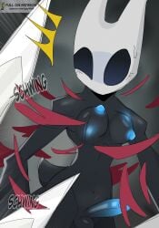 action_pose action_scene angry anthro arthropod assisted_exposure balls belly breasts clothing comic emotional erection eye_contact fight fighting_pose futanari genitals herm hi_res hollow_knight:_silksong hollow_knight_(franchise) hornet hornet_(hollow_knight) hymenopteran insects intersex looking_at_another male mask motion_blur nipple_outline nipples nude nude_anthro nude_male pinup pose posing_nude solo surprised surprised_look tail team_cherry torn_clothing vespid walk-w-igny wasp wearing_mask