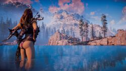 1girls 3d aloy back_view faith103 female female_only game_screenshot horizon_zero_dawn mod solo