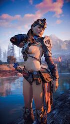 1girls 3d aloy faith103 female female_only game_screenshot horizon_zero_dawn mod sideboob solo