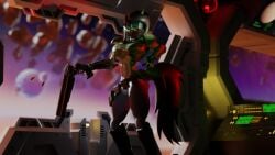 ammunition anthro armor belt breasts cephalopod_shell checkered_(artist) doom_(series) equid equine female gun headgear helmet horn horse id_software looking_aside mammal microsoft mollusk_shell pony ranged_weapon shell solo tail weapon wearing_helmet