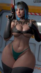 1girls 2026 3d alternate_hairstyle alternate_version_available areolae areolae_slip bangs big_areolae big_breasts black_hair blue_eyes blue_streak bottom_heavy bottom_heavy_female bra breasts call_of_duty call_of_duty_black_ops_7 darkmen3110 detailed_background elbow_globes emma_kagan erect_nipples erect_nipples_under_clothes eyeliner eyeshadow female female_only front_view gloves handgun heavily_tattooed highleg_thong holding_object holding_pistol holding_weapon huge_hips huge_thighs indoors laser_sight lipstick looking_at_viewer makeup medium_hair navel neck_tattoo nipple_bulge pistol plump_lips pokies skimpy skimpy_clothes slim_waist solo tattoo tattoos thick_thighs thigh_highs thighhighs thighs thong thong_panties underboob_cutout