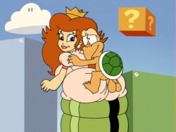 1boy 1girls ?_block accurate_art_style anthro anthro_on_human ass balls big_ass block blue_eyes clothing cloud crown doggy_style dress duo ear_piercing fat_ass female furry furry_male genitals h987874nsfw huge_ass human human_on_anthro interspecies koopa koopa_troopa light-skinned_female light_skin long_hair looking_back looking_back_at_another male male/female mammal mario_(series) mature mature_female mature_male nintendo outdoors pink_dress pipe princess_peach princess_toadstool princess_toadstool_(dic_cartoons) red_hair reptile royalty sex shell smiling straight straight_sex tail testicles the_super_mario_bros._super_show! turtle yellow_skin