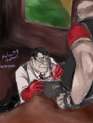 abandoned artist_signature digital_media_(artwork) during_sex gay_sex handjob heavy_weapons_guy holau78 looking_up medic_(team_fortress_2) old_male older_male team_fortress_2