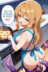 1girls 1other :d ai_generated anal anal_insertion anal_sex apron apron_only ass ass_out bangs bare_shoulders blonde_female blonde_hair blonde_hair_female blue_apron blue_eyes blue_eyes_female blush blush_lines blushing_female breath breath_cloud buttsex casual casual_exposure casual_sex cleavage consensual_tentacles consentacles cooking counter covered_breasts cum_in_ass cum_inside dialog dialogue dialogue_bubble edited_ai eggs ejaculating_in_ass ejaculation english english_text enjoying enjoying_sex eyebrows eyebrows_visible_through_hair eyelashes eyes_half_open female female_focus floor free_use from_above frying_pan genital_fluids happy happy_female happy_sex heavy_breathing human human_female interspecies interspecies_fuck interspecies_sex kitchen kitchen_counter leaking_cum light_skin light_skinned_female long_hair long_hair_female looking_back looking_back_at_partner medium_breasts orgasm original oven partially_clothed partially_clothed_female pastalord purple_tentacles round_breasts seductive seductive_look seductive_smile semen semen_in_anus shiny_skin shiny_tentacles sideboob smile smiling smiling_at_partner speech_bubble stable_diffusion standing standing_female standing_sex surprise_buttsex talking_to_another talking_to_partner tentacle tentacle_around_leg tentacle_in_ass tentacle_monster tentacle_on_female tentacle_penetration tentacle_sex tentacles_around_legs thighs