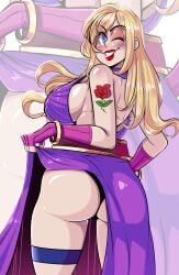 2d ass b._jenet blonde_hair bubble_butt busty fatal_fury female female_focus female_only hourglass_figure long_hair makeup radlionheart snk tagme wide_hips