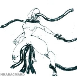 2d bodysuit female female mass_effect nkaracmard quarian sketch suit tentacle tentacles_in_pussy