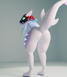 anthro ass blender_(artwork) digital_media_(artwork) female fish hi_res lucke machine marine presenting presenting_hindquarters protogen shark solo