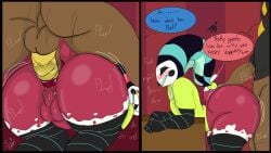 2d 2d_(artwork) 2d_artwork anal anal_sex ass_up big_ass big_butt crimson_(crimsonstudios1) crimsonstudios1 cyborg dark-skinned_male digital_drawing_(artwork) doggy_style enjoying face_down_ass_up femboy fizzarolli_(helluva_boss) from_behind from_behind_position girly helluva_boss imp male male_only
