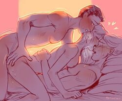 1girls 2boys adrien_agreste double_penetration female heart male male_and_female_focus marinette_cheng marinette_dupain-cheng miraculous_ladybug nino_lahiffe nude sinnian sweat tagme threesome wholesome