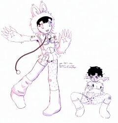 1girls adorable black_hair blameitonjorge chains chibi choker claw_fingers claws claws_out collar corset female fingering hairy hairy_armpits hairy_chest hairy_pussy hashimoto_hikari jorge_flores masturbation mexican outfit pinup pussy pussy_bulge ribbons sketch slavcvlt spiked_collar stockings