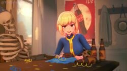 10mm_pistol 1boy 1girls 3d 3d_animation 3d_model animated anna_anon audio big_ass big_breasts big_butt big_thighs bikini blonde_female blonde_hair blonde_hair_female bomb_collar bounce bouncing_ass bouncing_breasts bouncing_butt breasts clothing collar computer curvaceous curvy curvy_body curvy_female curvy_figure cute cute_face dialog dialogue electronics explosive_collar fallout fallout_(series) fallout_4 fallout_new_vegas female female_focus firearm gun handgun human koikatsu male neckwear pale_skin pinkrotten short_hair sound spanish spanish_dialogue spanish_voice_acting tagme thick thick_ass thick_thighs threatening_viewer vault_girl video voice_acted weapon