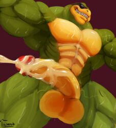 amphibian anthro balls battletoads big_penis cum cum_on_penis cumshot ejaculation erection eyewear frog glans hands-free hi_res huge_muscles humanoid_penis male male_only muscular muscular_male nude orgasm penis rareware rash_(battletoads) red_glans retracted_foreskin smile solo standing sunglasses sweat toad uncut uniparasite vein veiny_muscles veiny_penis video_games yellow_balls yellow_penis