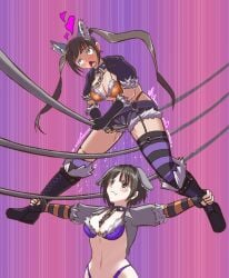 animal_ears artist_request azumi_nanaka blood_on_face blood_splatter blue_reflection blue_reflection_(series) catfight cuntbusting hiraharahiori ryona tail thighs wrestler wrestlers wrestling wrestling_femdom wrestling_outfit wrestling_ring wrestlingryona