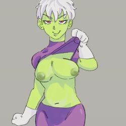 animated big_breasts cheelai colored daevoxz dragon_ball dragon_ball_super shaking shaking_breasts