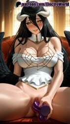 1girls 2025 ai_generated albedo_(overlord) artist_name bare_shoulders big_breasts big_breasts big_chest black_feathers black_hair black_wings blush breasts breasts breasts bust busty chest clitoral_hood demon_girl demon_horns demon_wings dress electroworld exposed_pussy feathered_wings female hi_res high_quality high_resolution highres horns juicy_pussy large_breasts legs_apart legs_spread long_hair looking_at_viewer low_wings masturbation object_insertion open_legs overlord_(maruyama) patreon patreon_username pussy sex_toy slit_pupils smile solo splayed_legs spread_legs stable_diffusion tight_pussy vagina vaginal_object_insertion watermark white_dress window wings yellow_eyes