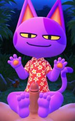 ai_generated animal_crossing bob_(animal_crossing) feet foot_fetish foot_play footjob gay happy male nintendo pawjob paws pov uncensored