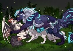 arthropod asanagi_toshiro aura balls beetle big_balls canid canine canis cunnilingus dire_wolf doggy_style dragon elateroid fangs female feral firefly fluffy fluffy_tail forest from_behind_position fuzzy fuzzy_balls genitals grass group group_sex hi_res hjkr horn insects kissing knot male male/female mammal mane mirai_toshiro mythological_creature mythological_scalie mythology oral pawpads paws penis plant prehistoric_species rexxy_(pipinosgr) saggy_balls scalie sex size_difference tail teeth threesome tongue tree trio vaginal_penetration vein veiny_balls veiny_knot veiny_penis wings wolf yellow_eyes