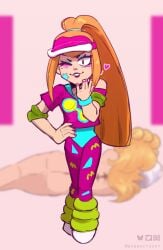background background_character blonde_female bobmacvosky brawl_stars charlie_(brawl_stars) completely_nude_female gym_rats_(brawl_stars) laying_down melodie_(brawl_stars) pump_it_melodie_(brawl_stars) reference reference_to_character sfw workout_charlie_(brawl_stars)