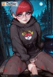 ai_generated bat_print bench blush building castle christmas_tree city clothed_sex cowgirl_position crescent_moon dollmaker dollmaker_(artist) erection female freckles full_moon glasses halloween hood hood_down hoodie imminent_penetration lamppost looking_at_viewer moon moonlight multicolored_hair night night_sky outdoors pantyhose patreon_logo patreon_username penis pov print_legwear pussy red_hair short_hair skull_print sky smile solo_focus star_(sky) star_(symbol) star_print starry_sky straight tagme torn_clothes torn_legwear torn_pants tower tree two-tone_hair watermark web_address window