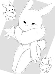 anthro artist_name black_eyes bunny furry gubby gubby_(roblox) humanoid looking_at_viewer posing roblox safe_for_work sfw sitting smile smiling smug smug_face tagme white_fur