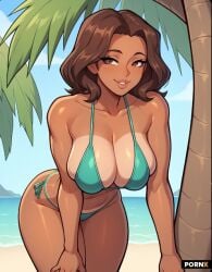 ai_generated beach big_ass big_breasts big_butt big_thighs bikini bikini_bottom bikini_tan bikini_top cute cute_face large_ass large_breasts large_butt large_thighs latina latina_female louise n_1611 original_character