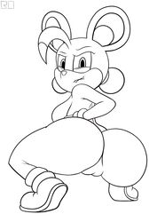 anthro archie_comics ass breasts clothing female gloves hi_res looking_back mammal pussy randomobliquity_(artist) relic_the_pika side_boob sonic_(series) sonic_the_hedgehog_(archie) sonic_the_hedgehog_(comics)