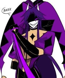 collar_pull collared dominant_male jester_(the_freak_circus) monster_boy monster_on_female self_insert the_freak_circus