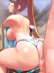 1boy 1girls 3d_animation animated beach bikini blobcg blonde_hair cum doggy_style from_behind hi_res huge_ass huge_breasts long_hair mythra opaluva penetration sex sound straight vaginal_penetration vaginal_sex vertical_video video voice_acted white_bikini xenoblade_(series) xenoblade_chronicles_2 yellow_eyes