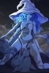 1boy 1girls anthro blaidd_(elden_ring) blush canid canine canis creaturecandy cunnilingus doll doll_joints elden_ring facesitting female handjob holding_hands knot male penis precum pussy ranni_the_witch tongue wolf