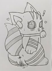 absurd_res anal anal_fluids anal_sex anus ass beatcats blush blush_lines bodily_fluids butt_grab caroll chelsea_(beatcats) dripping female feral genital_fluids genitals hand_on_butt heart_symbol hi_res looking_at_viewer paws penetration pussy sanrio sitting sitting_on_ground solo spread_anus spreading star_eyes vaginal_fluids vaginal_penetration vaginal_penetration