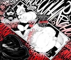 1boy 1girls anger_vein arrow_(symbol) belly bow breast_envy breasts bulge busty_male drill_hair eaten eaten_alive english_text envy fat greyscale hair_bow holding_phone huge_breasts jealous jealous_female jealousy kagamine_len kasane_teto looking_at_another male_symbol male_with_breasts mars_symbol navel open_mouth phone shaded_face shoes shorts skindentation skirt socks speech_bubble stomach thick_thighs thighhighs thighs tuppenjskewer twin_drills utau vocaloid vore vore_belly wavy_mouth