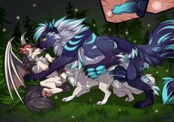 arthropod asanagi_toshiro aura balls beetle big_balls bodily_fluids canid canine canis cervical_penetration cervix cum cum_inside cunnilingus dire_wolf doggy_style dragon elateroid fangs female feral firefly fluffy fluffy_tail forest from_behind_position fuzzy fuzzy_balls genital_fluids genitals grass group group_sex hi_res hjkr horn impregnation insects internal kissing knot male male/female mammal mane mirai_toshiro mythological_creature mythological_scalie mythology oral pawpads paws penetration penis plant prehistoric_species rexxy_(pipinosgr) saggy_balls scalie sex size_difference tail teeth threesome tongue tree trio vaginal_penetration vein veiny_balls veiny_knot veiny_penis wings wolf yellow_eyes