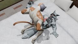 16:9 absurd_res anthro anthro_on_anthro anthro_penetrated anthro_penetrating anthro_penetrating_anthro death_(puss_in_boots) dreamworks epic_games fortnite hi_res male male/male meowscles paws penetration puss_in_boots_(franchise) sex widescreen