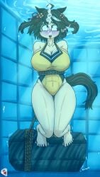 1girls breathplay drowning female kitasan_black_(umamusume) peril solo umamusume underwater underwater_peril uwliz