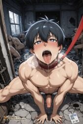 ai_generated bara blue_lock gay isagi_yoichi kl_99 male male/male male_only muscles muscular muscular_male sex yaoi