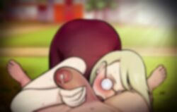 1boy 1girls age_difference ass ass_up balls blonde_hair blurry blush boruto:_naruto_next_generations clothed_female_nude_male clothed_sex cum female glasses hokage's_adopted_son huge_cock kimkun0162 lying male/female nude open_mouth penis penis_grab pov pov_male precum shiho_(naruto) size_difference sucking sucking_balls sweat testicle_sucking testicles top-down_bottom-up