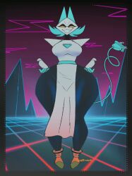 1girls 2d 2d_(artwork) 2d_animation animal_ears animated artist_logo artist_name big_breasts clothed dancing deltarune disembodied_hand ears electrical_plug electrical_plug_tail female female_only gif looking_at_viewer looking_down plug_tail pointy_ears shoes solo solo_female tagme tasque_manager_(deltarune) thick_thighs thighs wide_hips wolftang