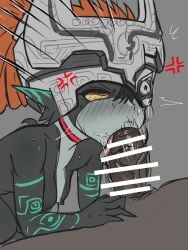 1boy 1girls blowjob breasts censor_bar censor_bars censored choker dubious_consent female female_focus genitals hi_res humanoid humanoid_female humanoid_only imp imp_midna looking_at_viewer male markings midna mumutamu0326 nintendo nipples nude nude_female one_fang oral oral_penetration penis pointy_ears short_stack shortstack simple_background standing the_legend_of_zelda twili twilight_princess twitter_link