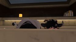 ass ass_bigger_than_head bathing bathroom bathtub big_ass blush fat_ass femboy furry goth horns hyper_ass hyper_butt male mrhighvoice piercings thicc thick_ass thick_butt vrchat washing winking_at_viewer