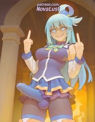 1futa 2025 ai_generated aqua_(konosuba) artist_name balls blue_hair boots cock detached_sleeves dick erection foreskin futanari hair_ornament hi_res high_quality high_resolution highres index_finger_raised intersex kono_subarashii_sekai_ni_shukufuku_wo! long_hair novalust patreon patreon_username penis phimosis pointing pointing_at_self solo stable_diffusion testicles thighhighs uncensored uncircumcised watermark