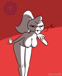 bimbo_lips female flurk naked red_background solo stonetoss tagme tairedfox thick_lips webcomic webcomic_character